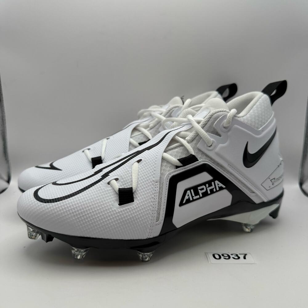 NIKE ALPHA MENACE PRO 3 MEN'S 11 DETACH FOOTBALL CLEATS DH3293-100 WHITE BLACK